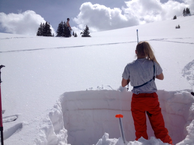 Snow pit with significant dust layers