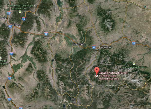 Map of where avalanche occurred yesterday on Henderson Peak, MT.