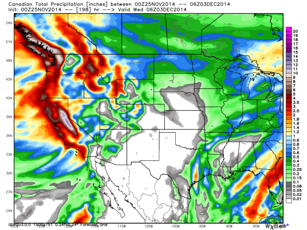 CMC total precipitation predicted