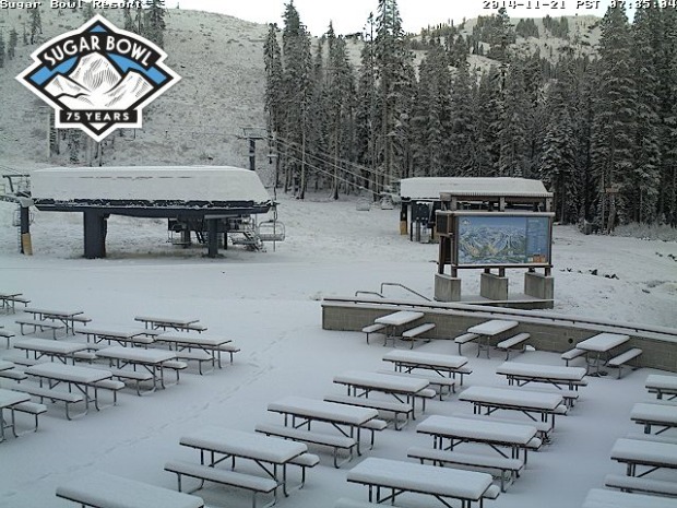 Sugar Bowl is the big winner with 4-9". Photo is Sugar Bowl at 7:45am today, November 21st, 2014.