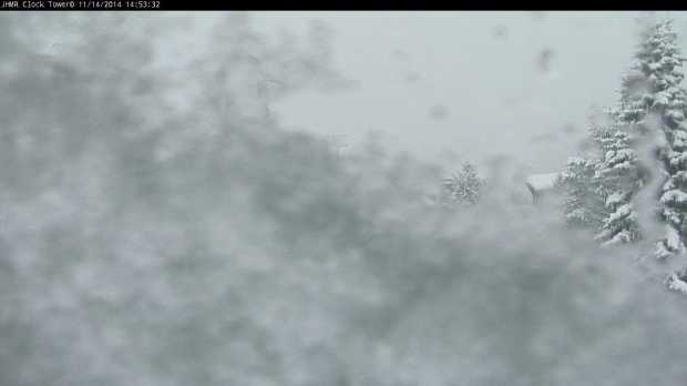 The tram base cam...happily coated with snow!