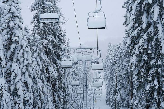 Crow's Peak chair looking snowy today