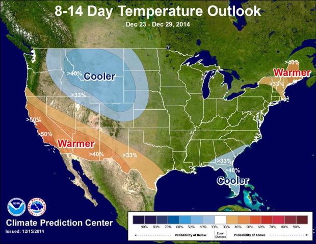 Christmas precipitation forecast