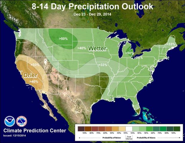 Christmas precipitation forecast