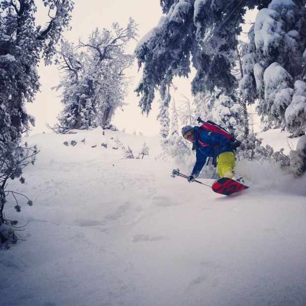 The author floating through powder heaven