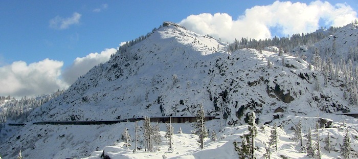 Donner Pass on Saturday. Still not enough snow to ski it.