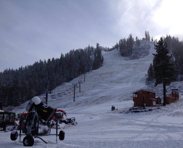 Looking up at Red Dog today. We need a bit more snow before we can get this open.