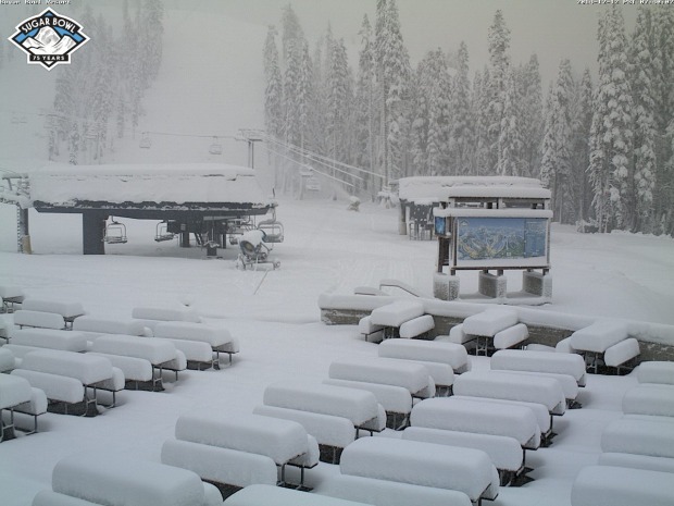 Sugar Bowl base area at 8am today.