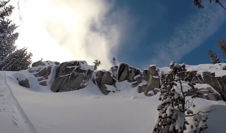 Sending it off the middle air of Triple Goat in Granite
