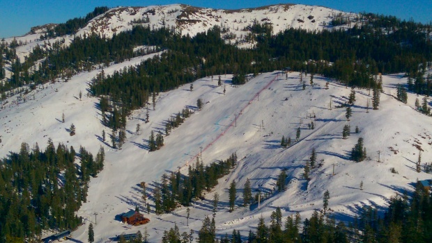 Race course set up next to Christmas Tree Express