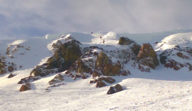 Blower snow at the top of Idiots