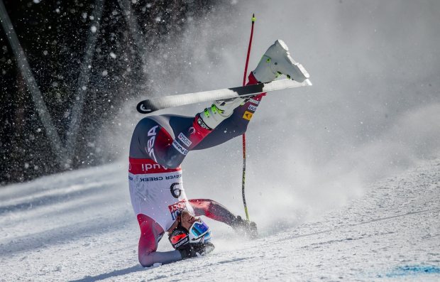 Bode Miller's crash today.  photo:  la times