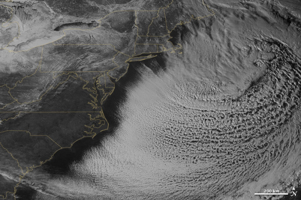 US East Coast completely buried in snow on February 18th ,2015