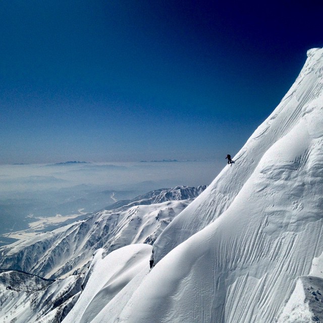 Dropping the Japanese Alps in April.