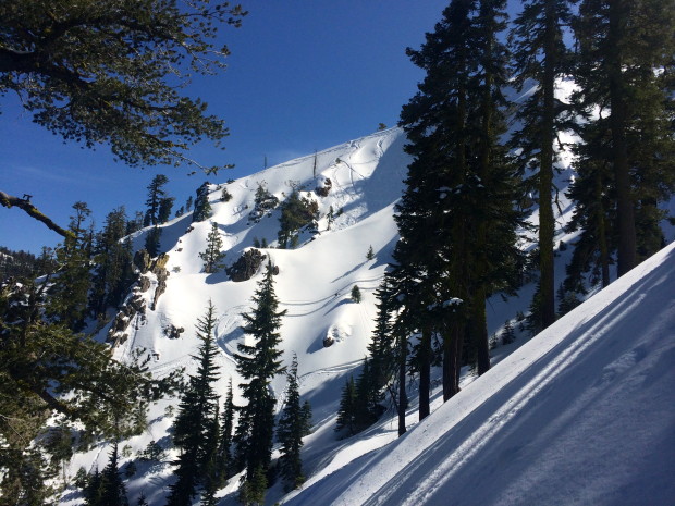 Fun terrain on the northwest corner of the lake yesterday