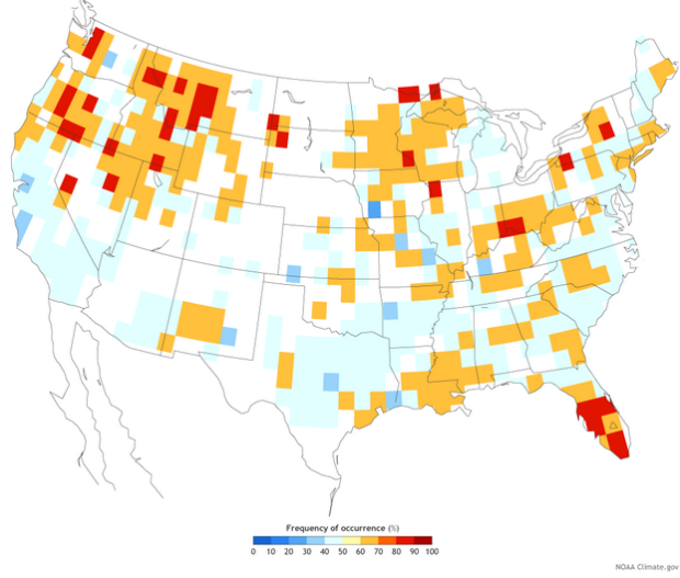 Historical March - May El Nino Precipitation patterns.