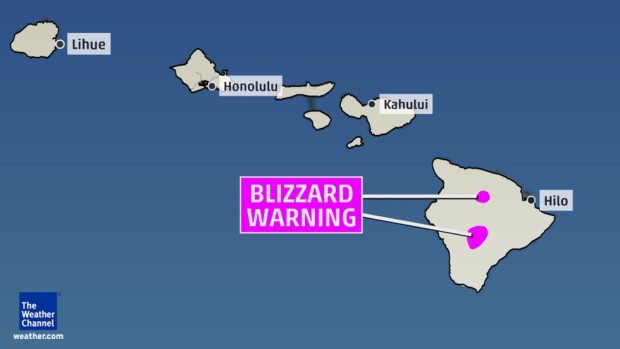 Current NOAA Blizzard Warnings for Hawaii.