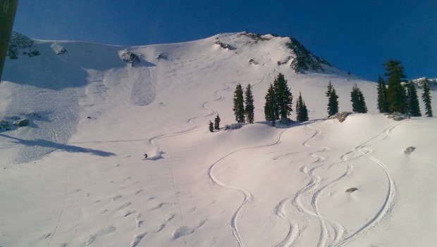 North Bowl was harboring some of the best turns of the day at Squaw