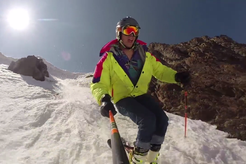 Getting some of the goods on the way out of Main Chute at Squaw