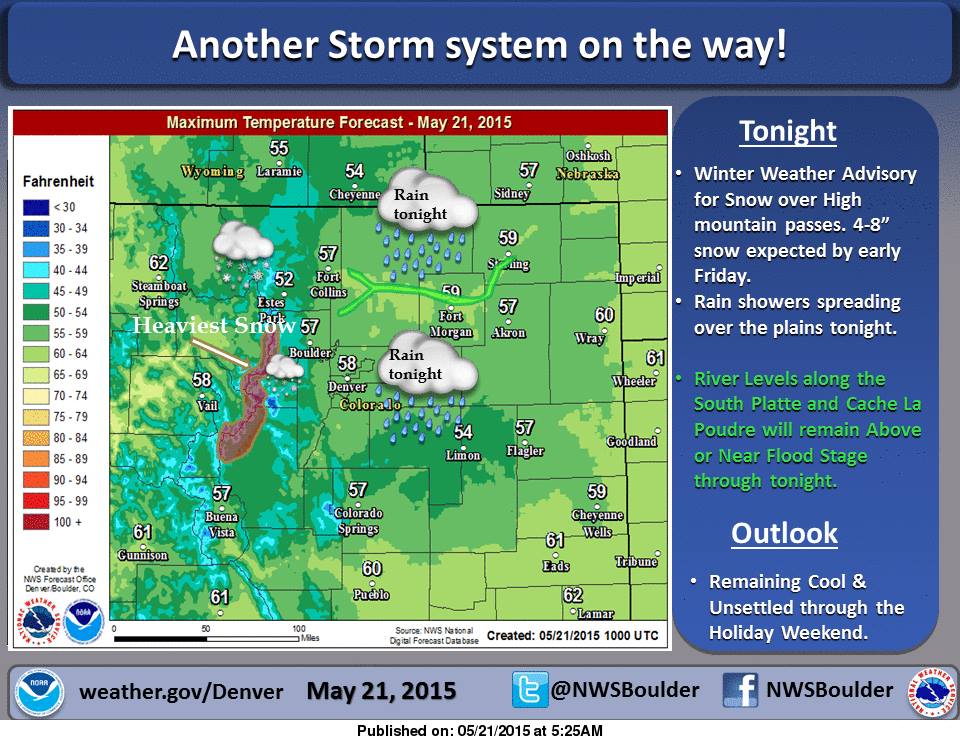 snow for CO today