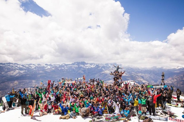 Mammoth's "Last Run of the Year" yesterday at 1:30pm.