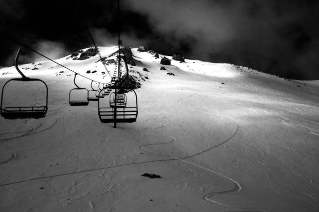Patrol tracks and my tracks yesterday morning.