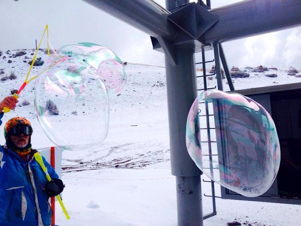 Bubble man showed up for a minute or two.
