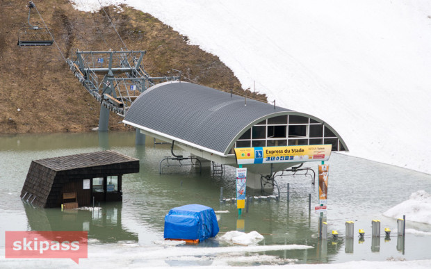 Avoriaz ski lift underwater last week