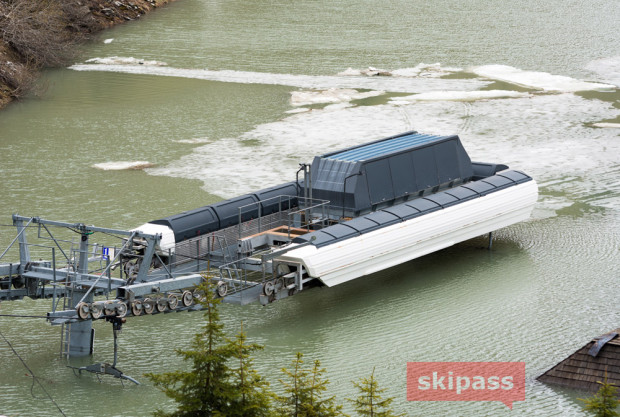 Avoriaz ski lift underwater last week