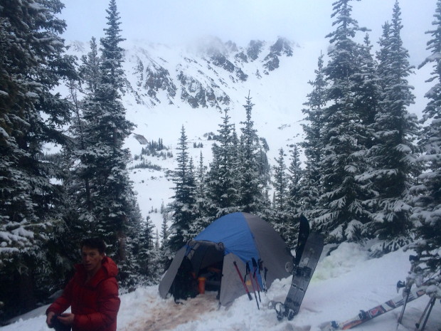A wet first night at camp