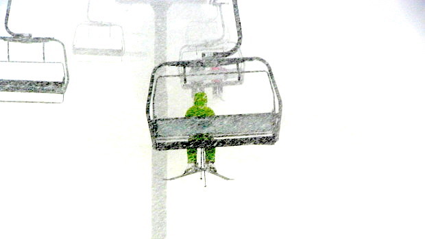 Mammoth's Chair 3 today in the storm.