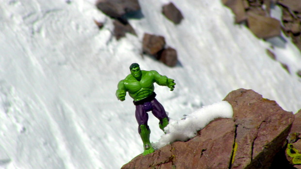 The 8" tall Incredible Hulk under Chair 23 on Saturday.