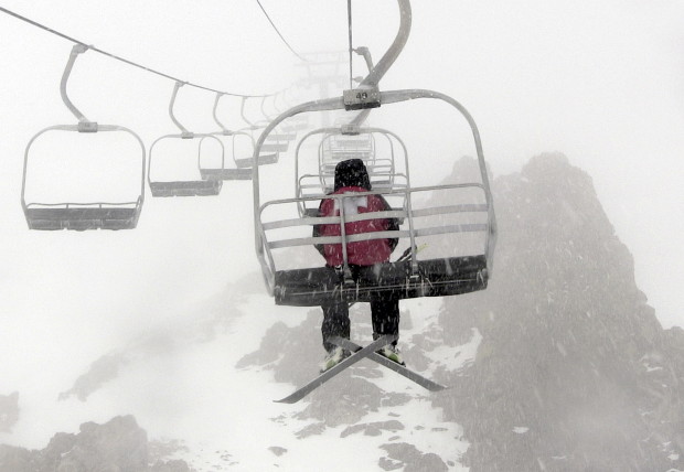 Snowing hard at 1:14pm today.
