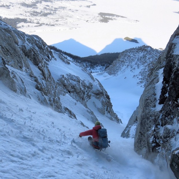 Sickle Couloir on Mt. Moran, WY.