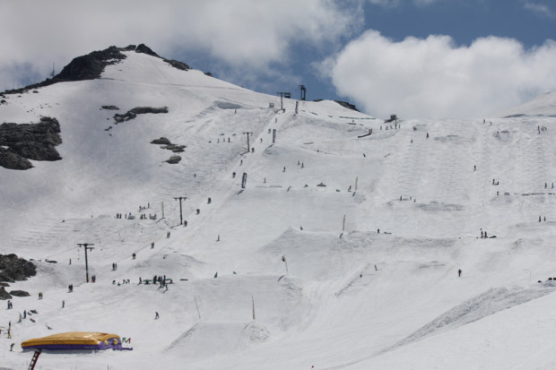 Hortsman glacier at Blackcomb summer skiing.