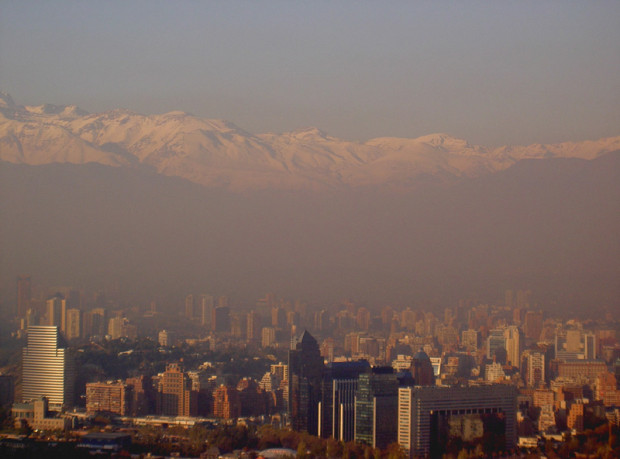 Stock photo of Santiago smog.