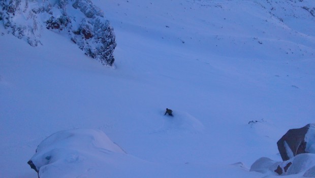 Early morning slash in our secret spot