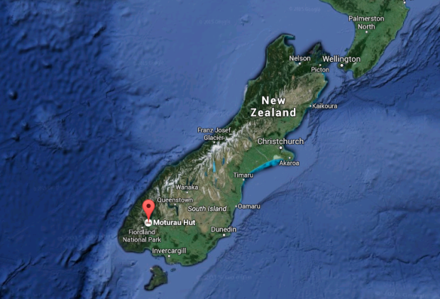 Map showing the location of the Moturau Hut on the Kepler Track where the two missing Canadians were last seen on Julu 9th