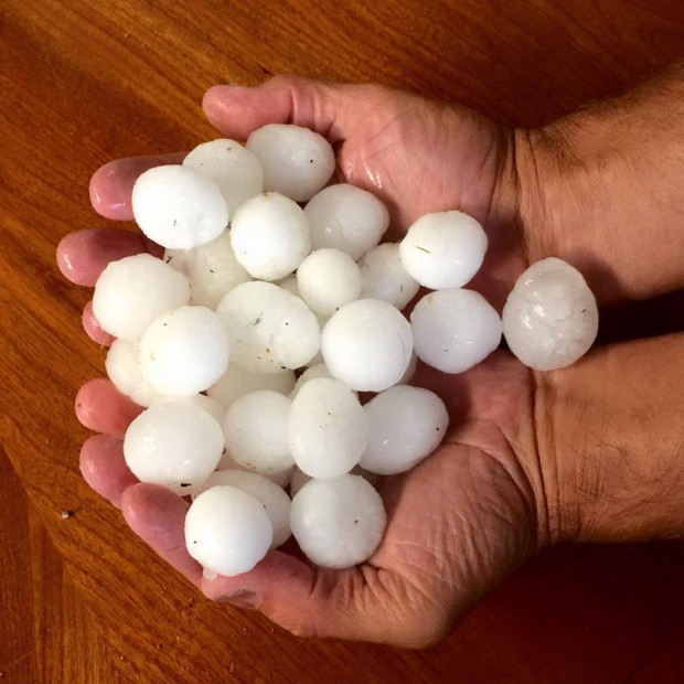 Big Hail yesterday in Lake Tahoe.  photo:  chris brackett