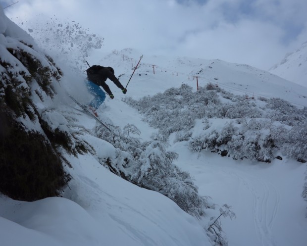 John and his family are touring with us this week. Not a bad day 1 of the trip in Nevados de Chillan.  Image by Maxi Artoni