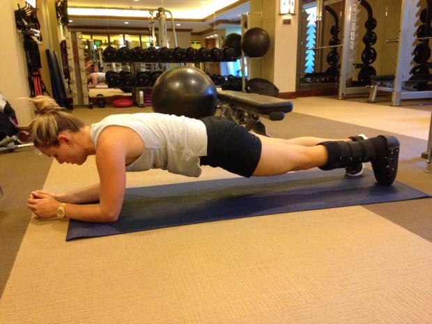 Lyndsey Vonn is already back in the gym training.  
