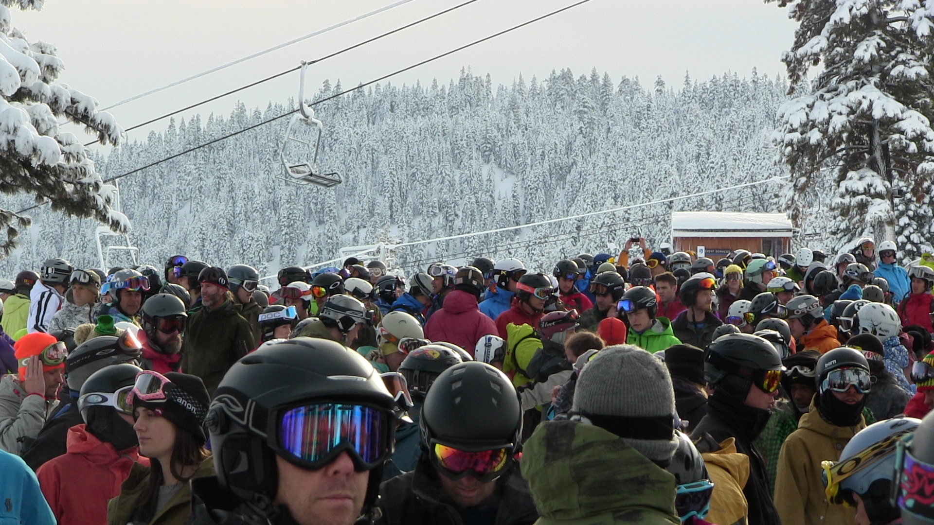 Skier numbers are up! Squaw KT-22 line, March 2011. photo: snowbrains