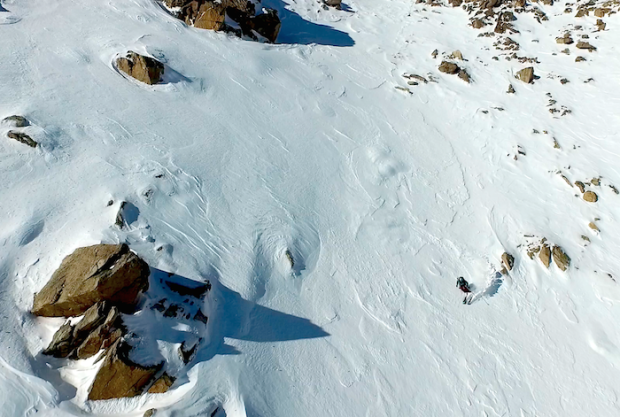 Liza ripping Tower Chute off the back of Laguna today.