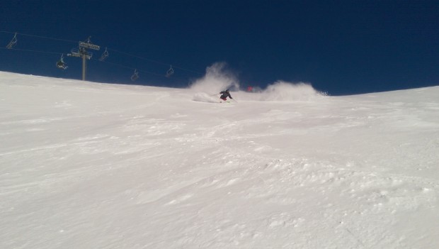 OJ coming down under the Saddle Basin Quad