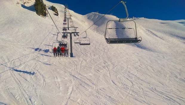 First lap of the day on the Saddle Basin Quad