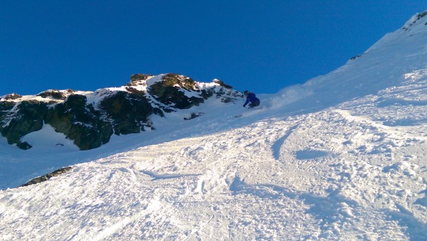 Emma enjoying the snow in the Arcadia Chutes