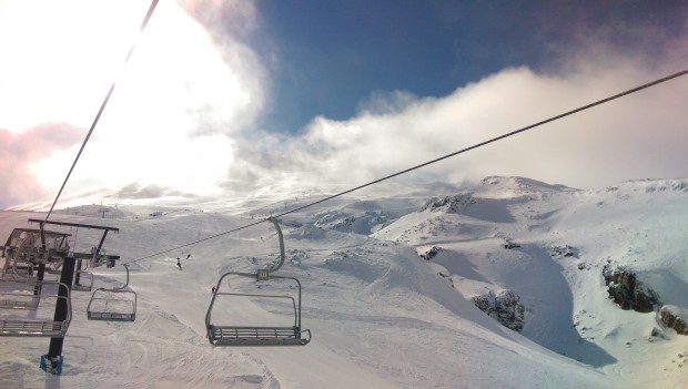 The fingers still holding loads of chalky snow on Monday