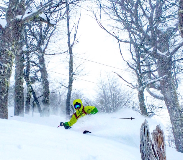 Jared Åkerström ripping the trees today at Catedral today. photo: TJ David