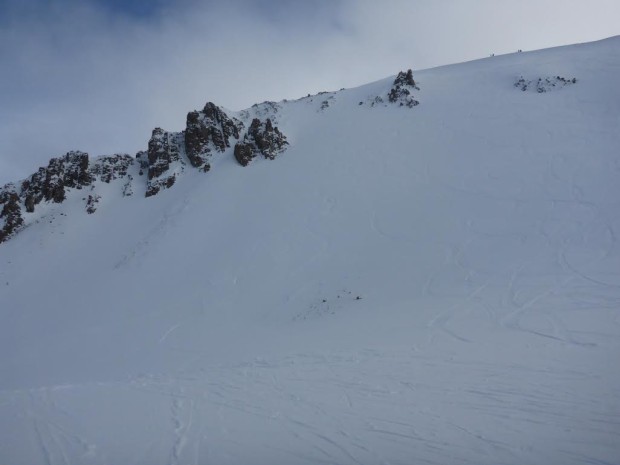 Skiers right of the double chair - currently skiing the best on the mountain.