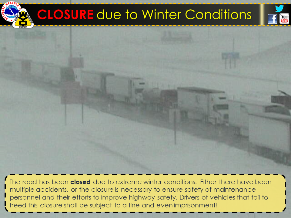 Beartooh pass and the east entrance to Yellowstone National Park are Closed today due to snow